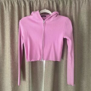 Brandy Melville cropped Zip Up Hoodie